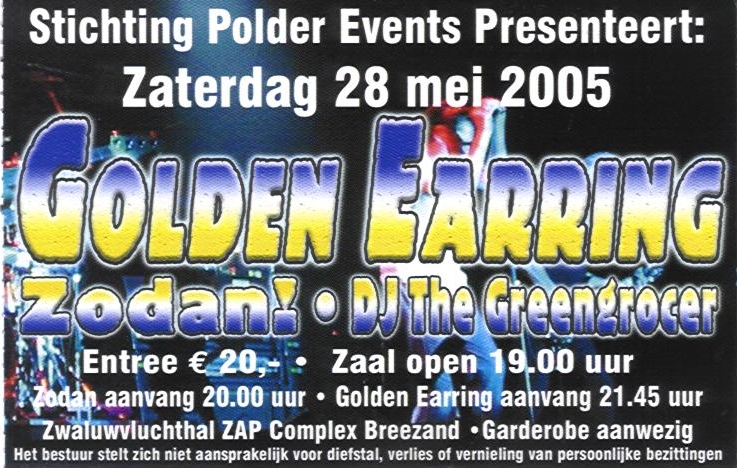 Golden Earring ticket May 28, 2005 Breezand